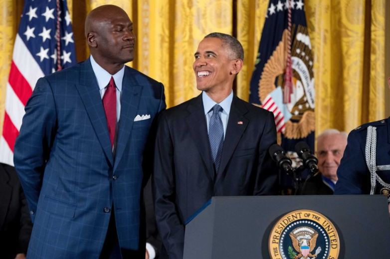 Michael Jordan with Obama